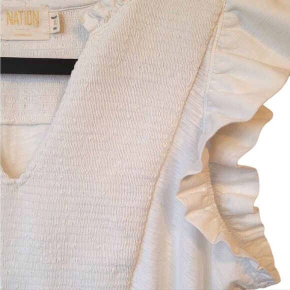 Nation LTD Women's Cream Habiba Smocked Tank Blouse Size XL - Picture 5 of 7